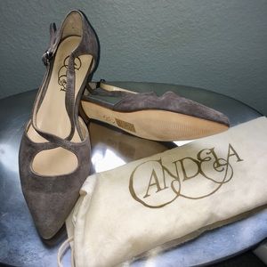 New Candela grey suede flats